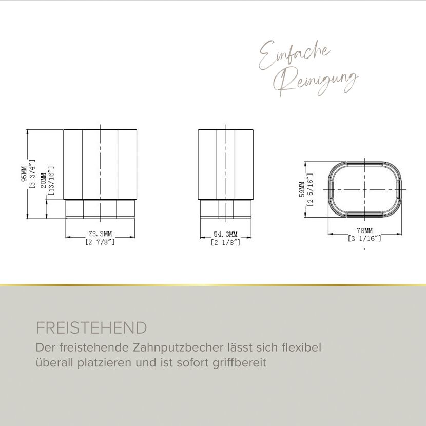 Zahnputzglas 'Soulution' eckig weiß
