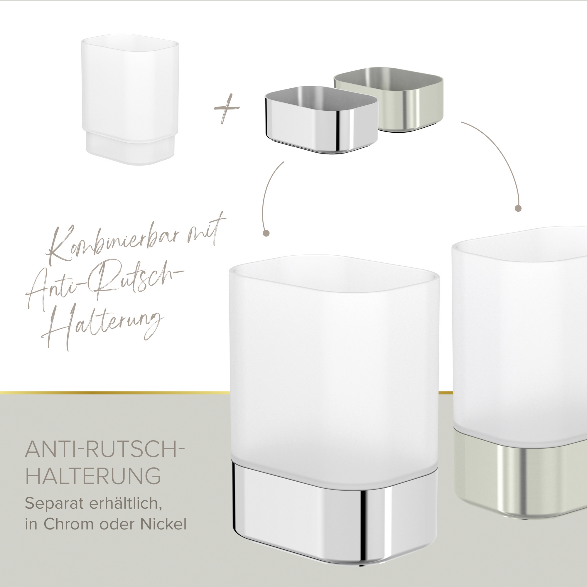 Zahnputzglas 'Soulution' eckig weiß