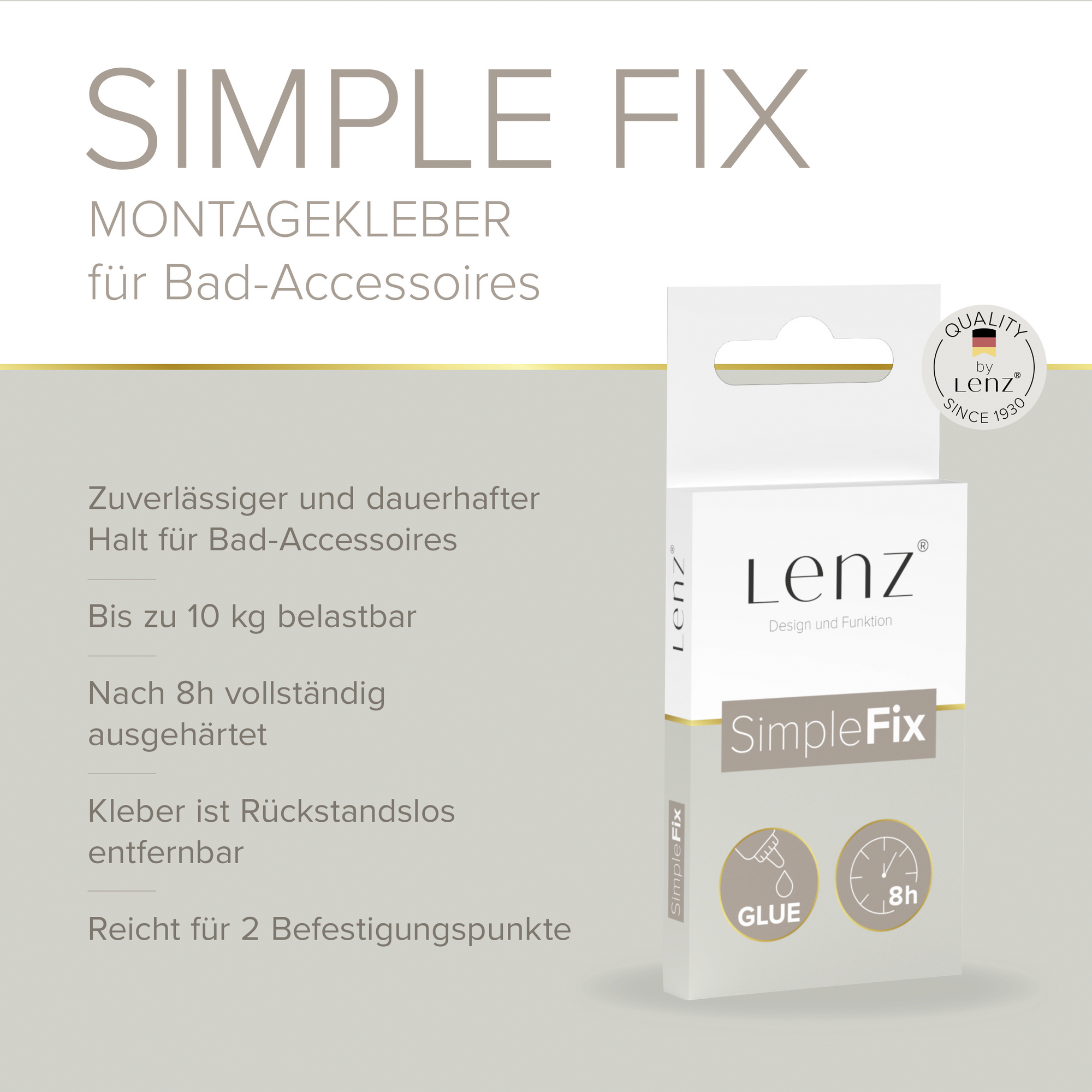 Klebe-Set für Bad-Accessoires 'Simple Fix'