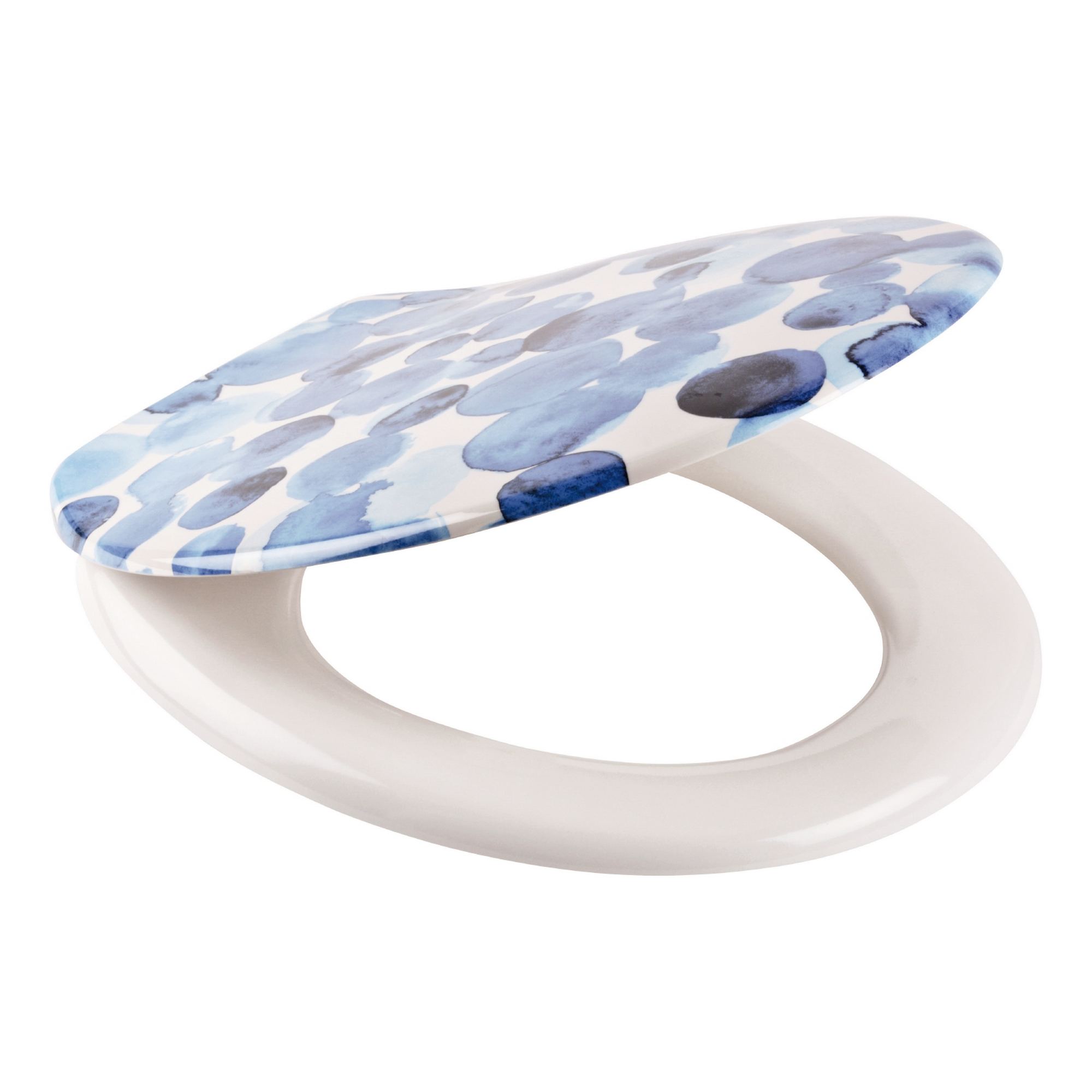 WC-Sitz 'Dekor Tupfen' blau/weiß Duroplast, mit Absenkautomatik + product picture