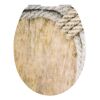 WC-Sitz mit Holzmaserung und Tau-Motiv