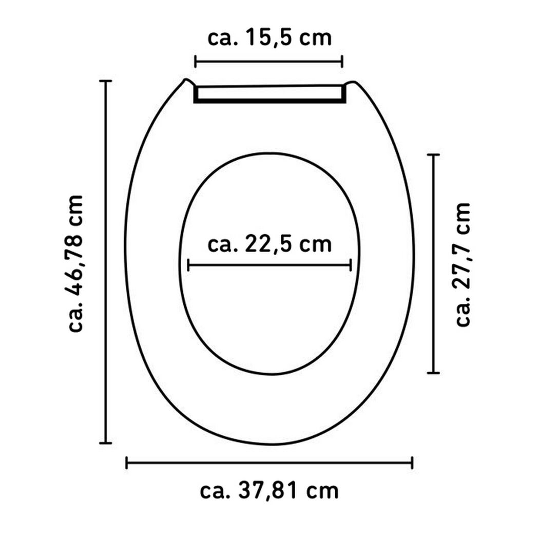 WC-Sitz Tau mit Maßen