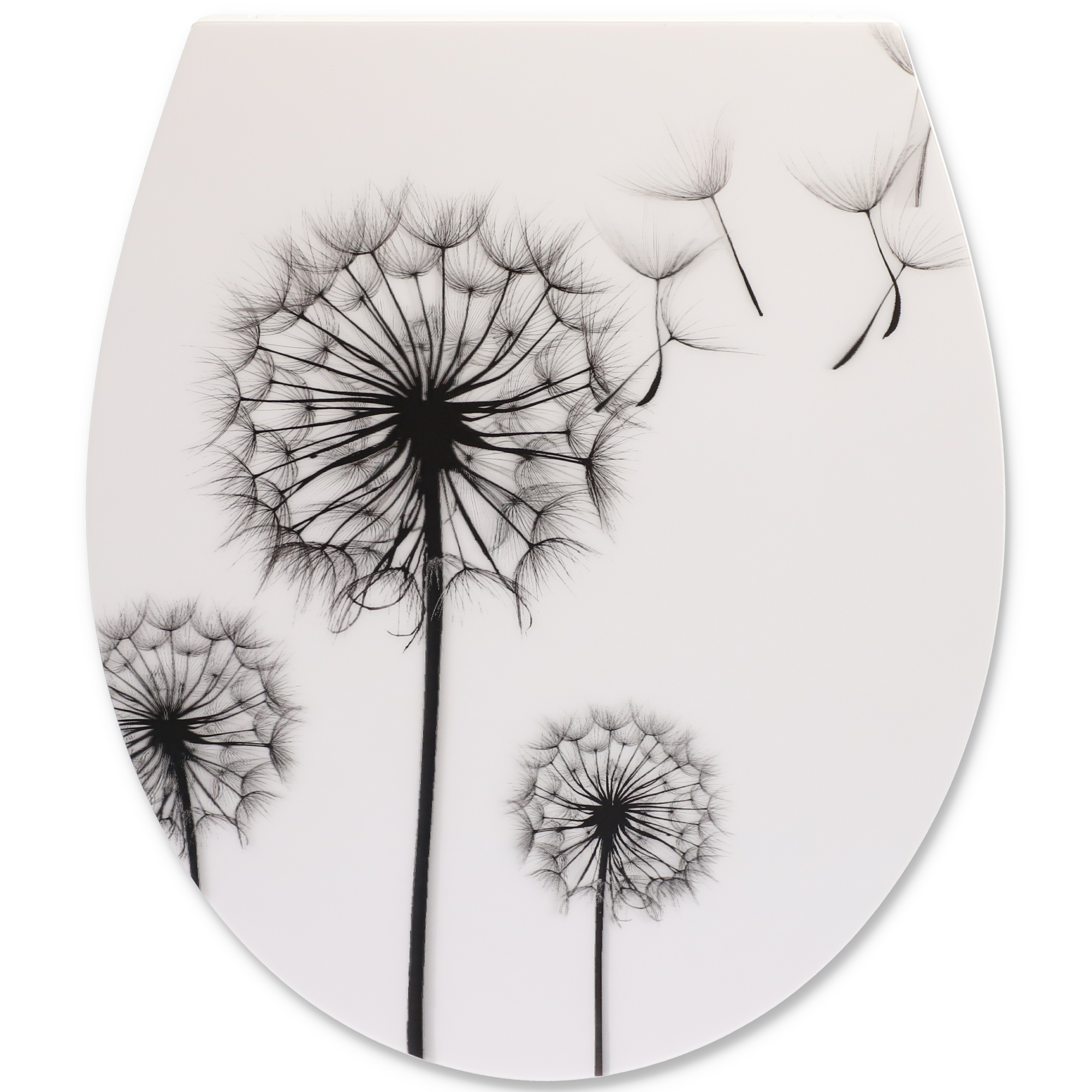 WC-Sitz 'Pusteblume' mit Absenkautomatik weiß/schwarz 44,6 x 37,9 cm + product picture