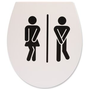 WC-Sitz 'Ladies & Gents' mit Absenkautomatik weiß/schwarz 44,6 x 37,9 cm