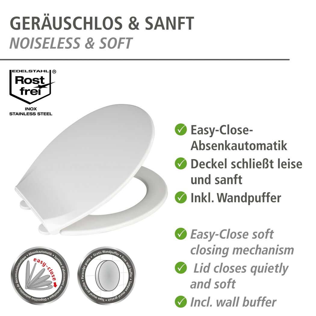 WC-Sitz 'Kos' mit Absenkautomatik weiß Thermoplast
