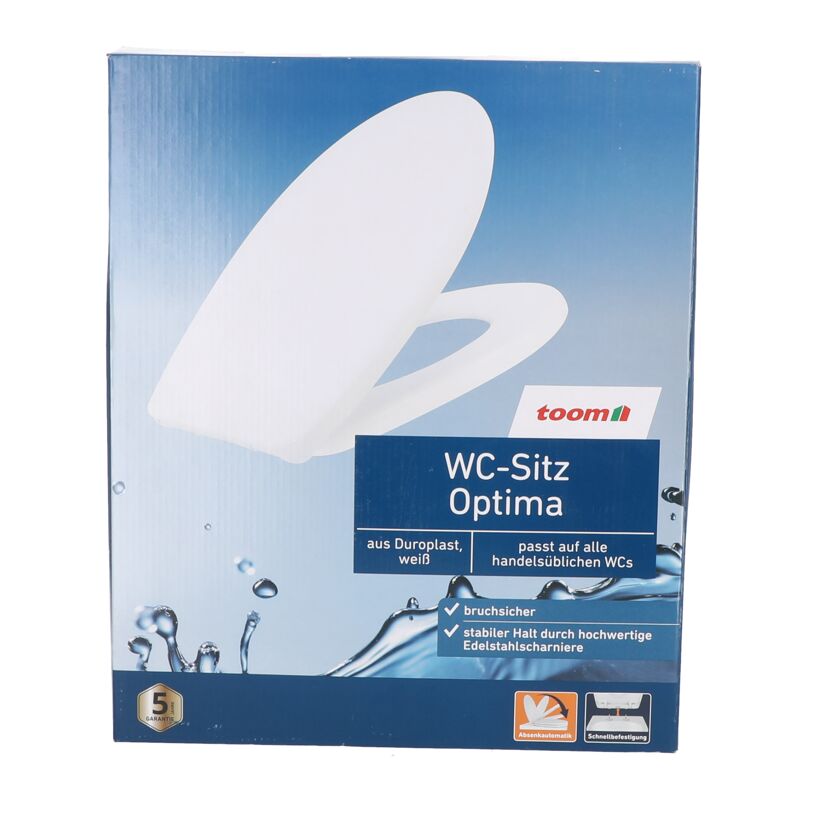 Weißer WC-Sitz Optima von toom im Karton