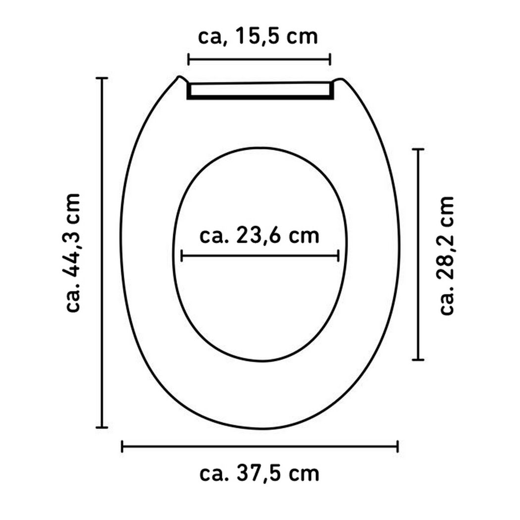 WC-Sitz Level Weiß mit Maßen