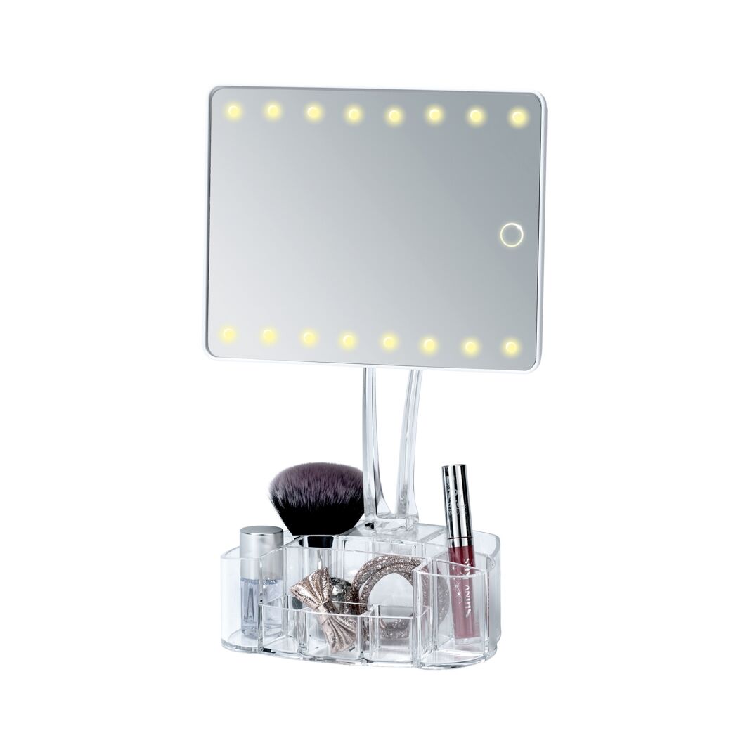LED-Kosmetikspiegel mit Organizer und Make-up