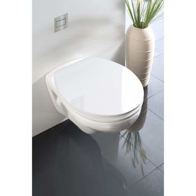 WC-Sitz 'White' mit Absenkautomatik weiß Duroplast