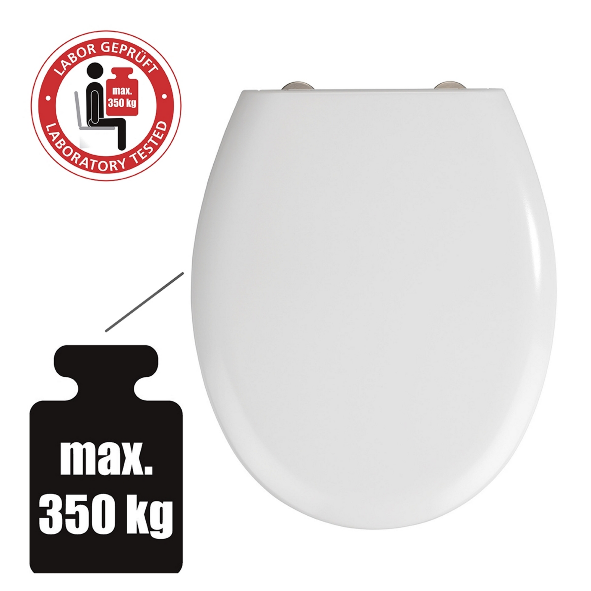 WC-Sitz 'Rieti' Duroplast weiß, Absenkautomatik 44,5 x 37 cm