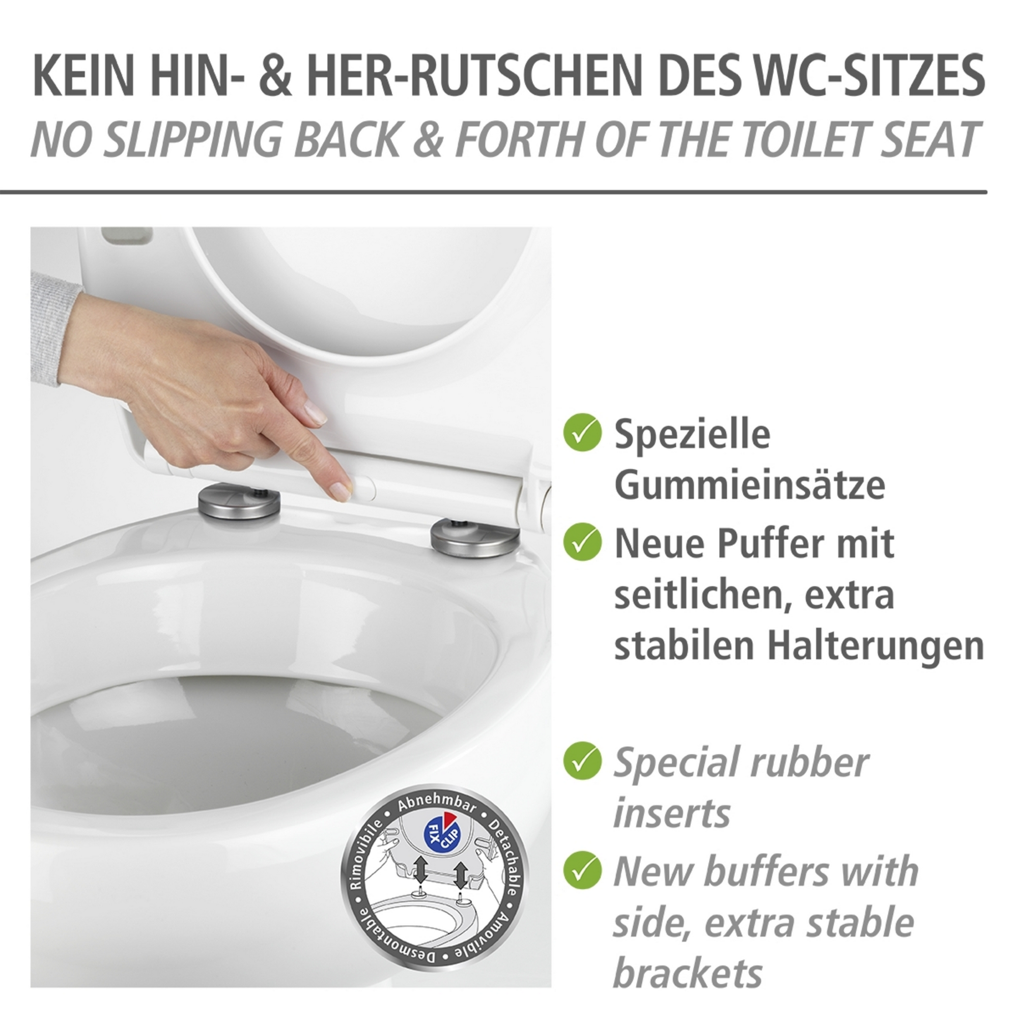 WC-Sitz 'Rieti' Duroplast weiß, Absenkautomatik 44,5 x 37 cm