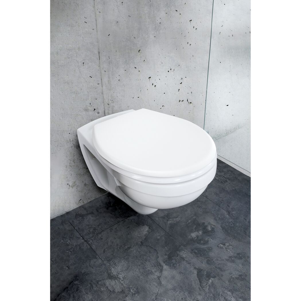 WC-Sitz 'Rieti' mit Absenkautomatik weiß Duroplast