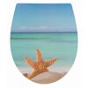 WC-Sitz mit Seestern am Strand
