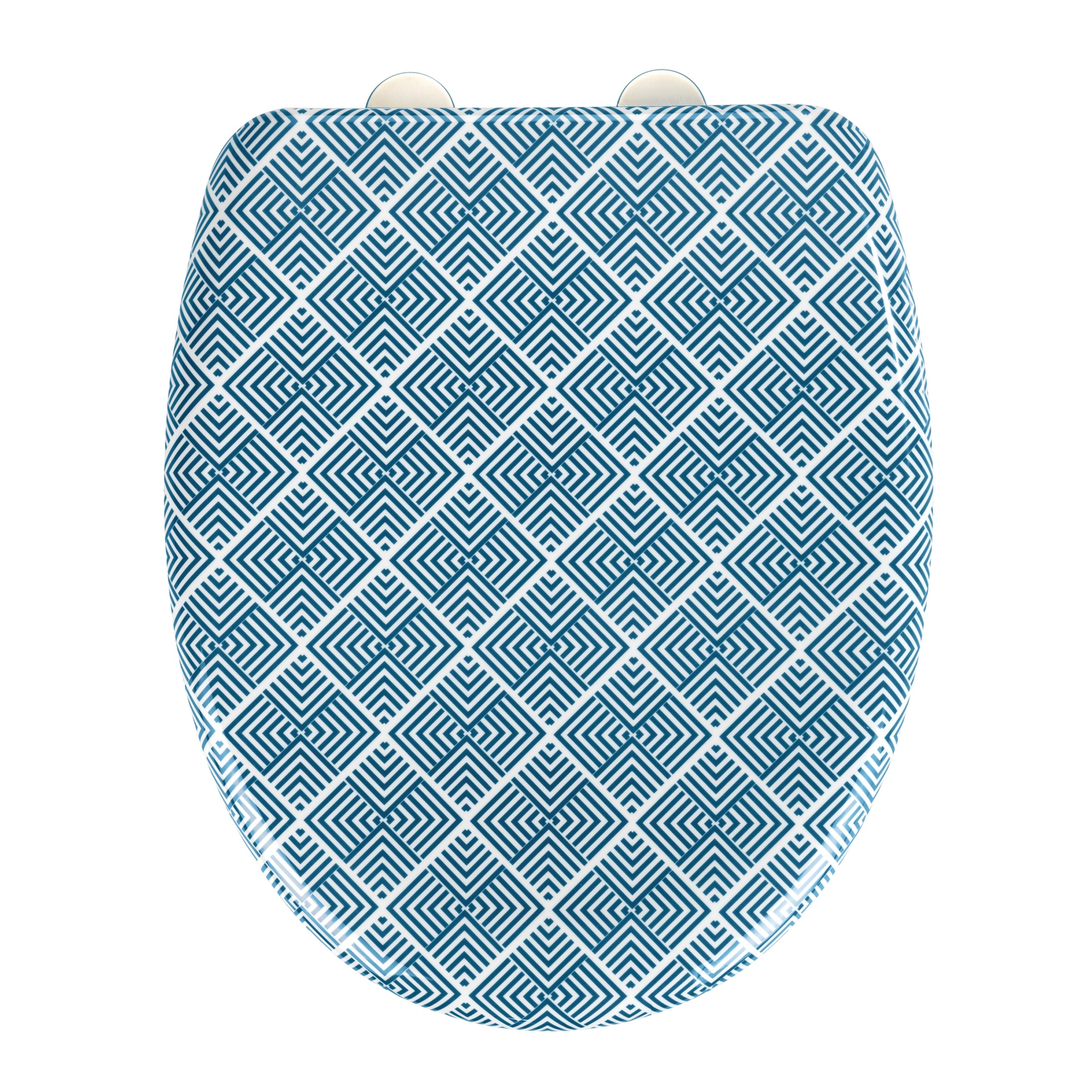 WC-Sitz 'Atacama' blau/weiß Duroplast 37,5 x 41,5 cm