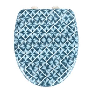 WC-Sitz 'Atacama' blau/weiß Duroplast 37,5 x 41,5 cm