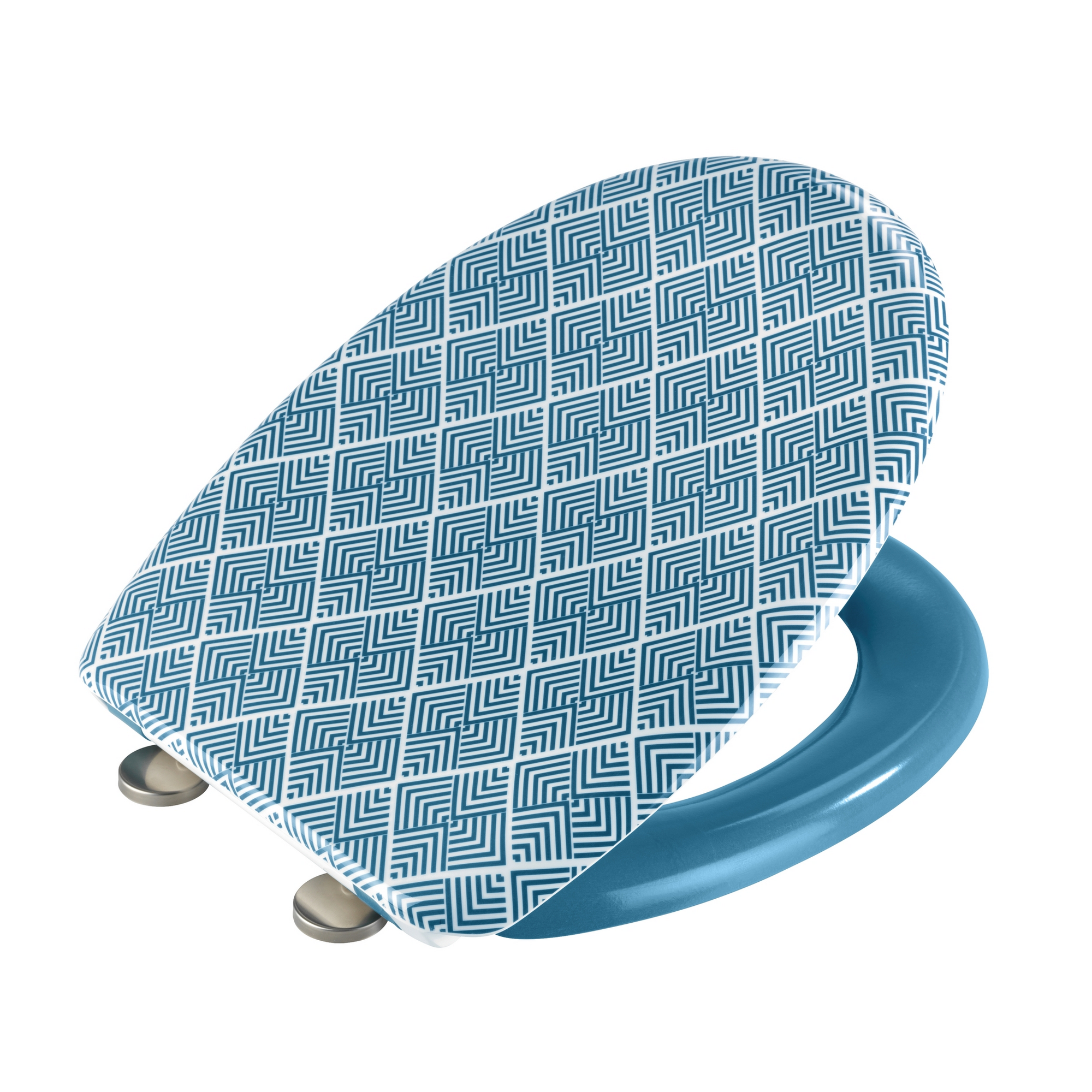 WC-Sitz 'Atacama' blau/weiß Duroplast 37,5 x 41,5 cm