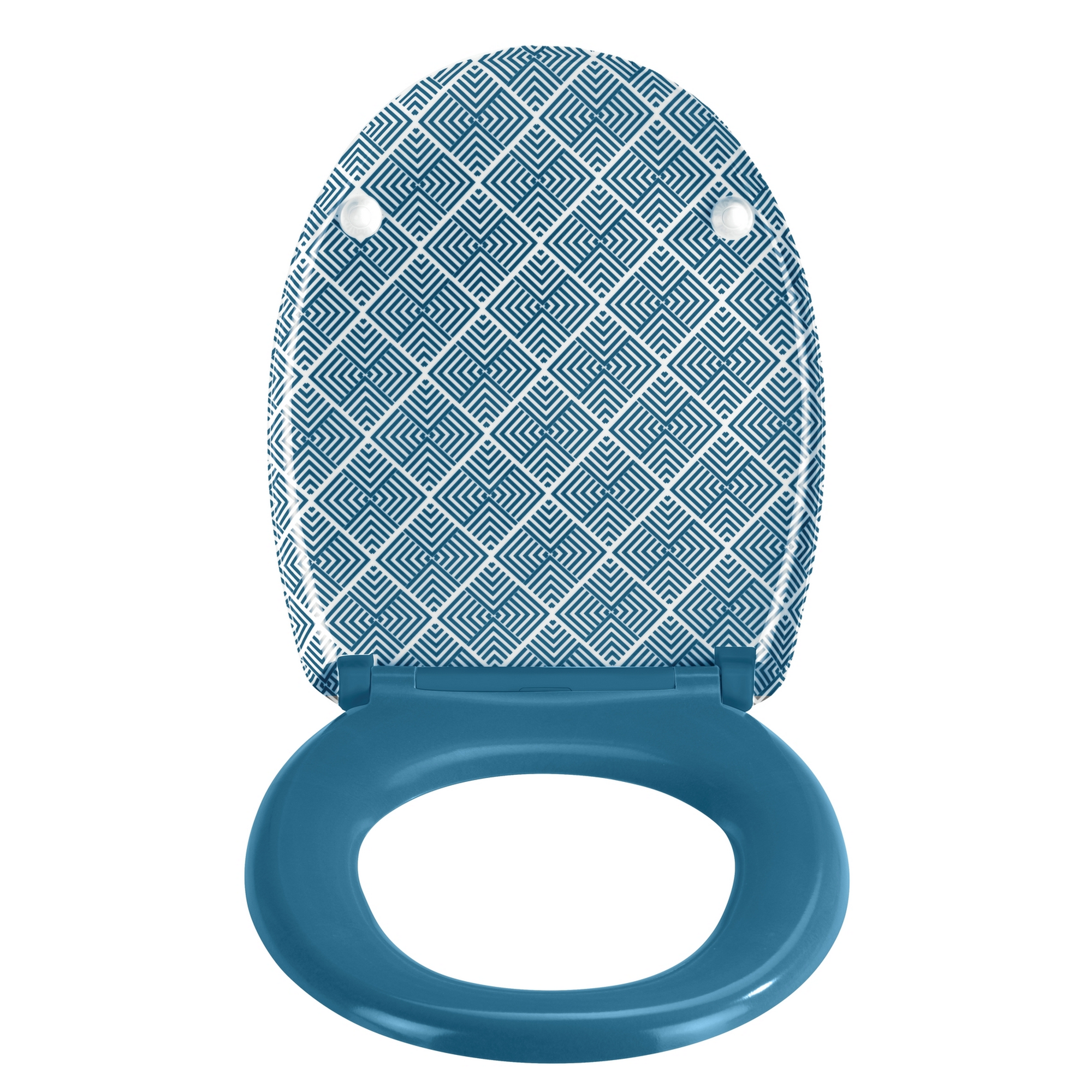 WC-Sitz 'Atacama' blau/weiß Duroplast 37,5 x 41,5 cm