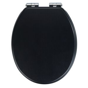 WC-Sitz 'Cuero' schwarz MDF, in Lederoptik 37 x 43 cm