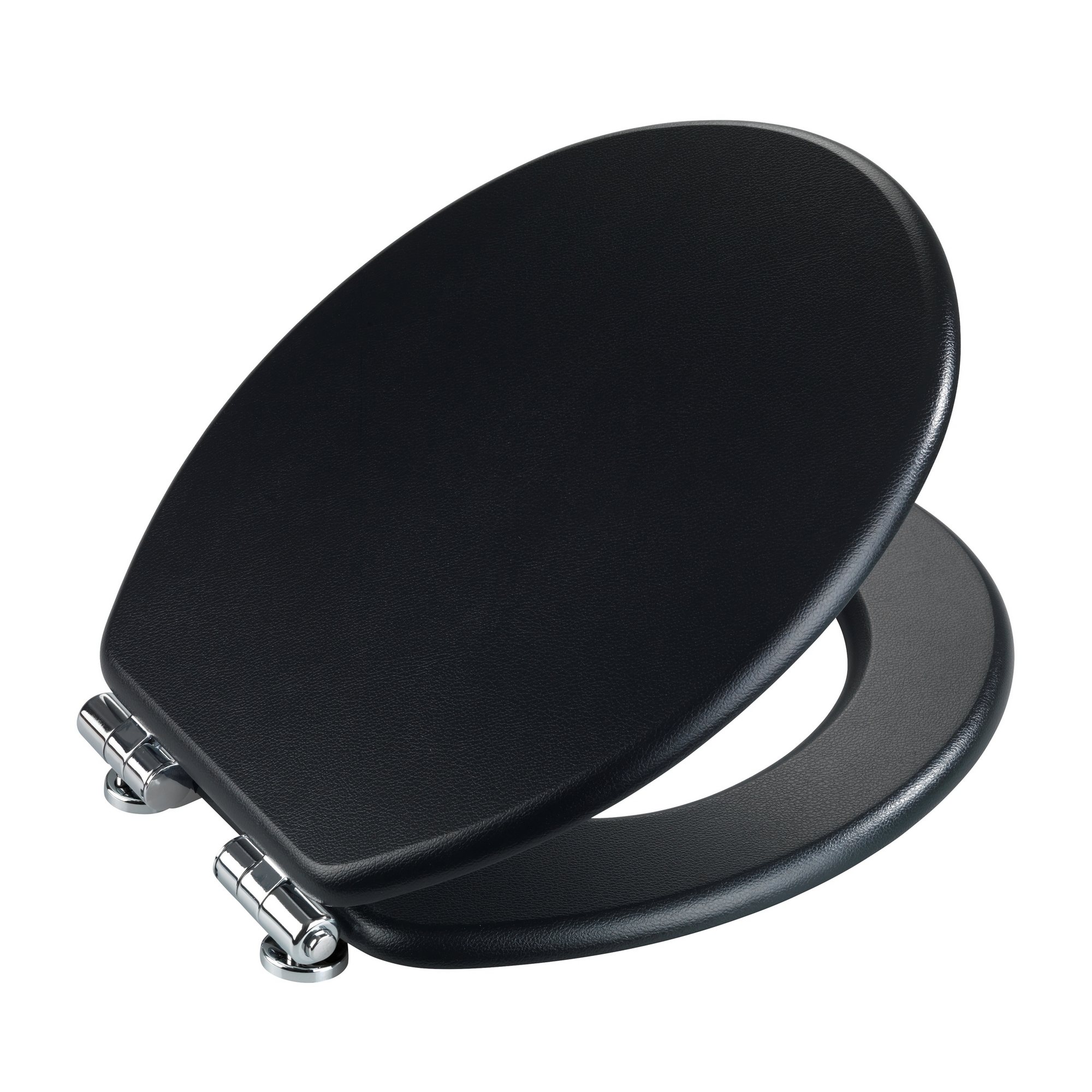 WC-Sitz 'Cuero' schwarz MDF, in Lederoptik 37 x 43 cm