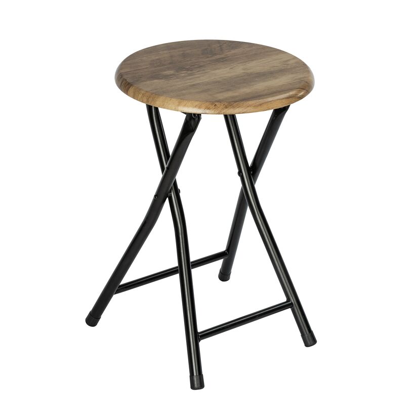 Klappbarer Badhocker Forio mit Holzsitz