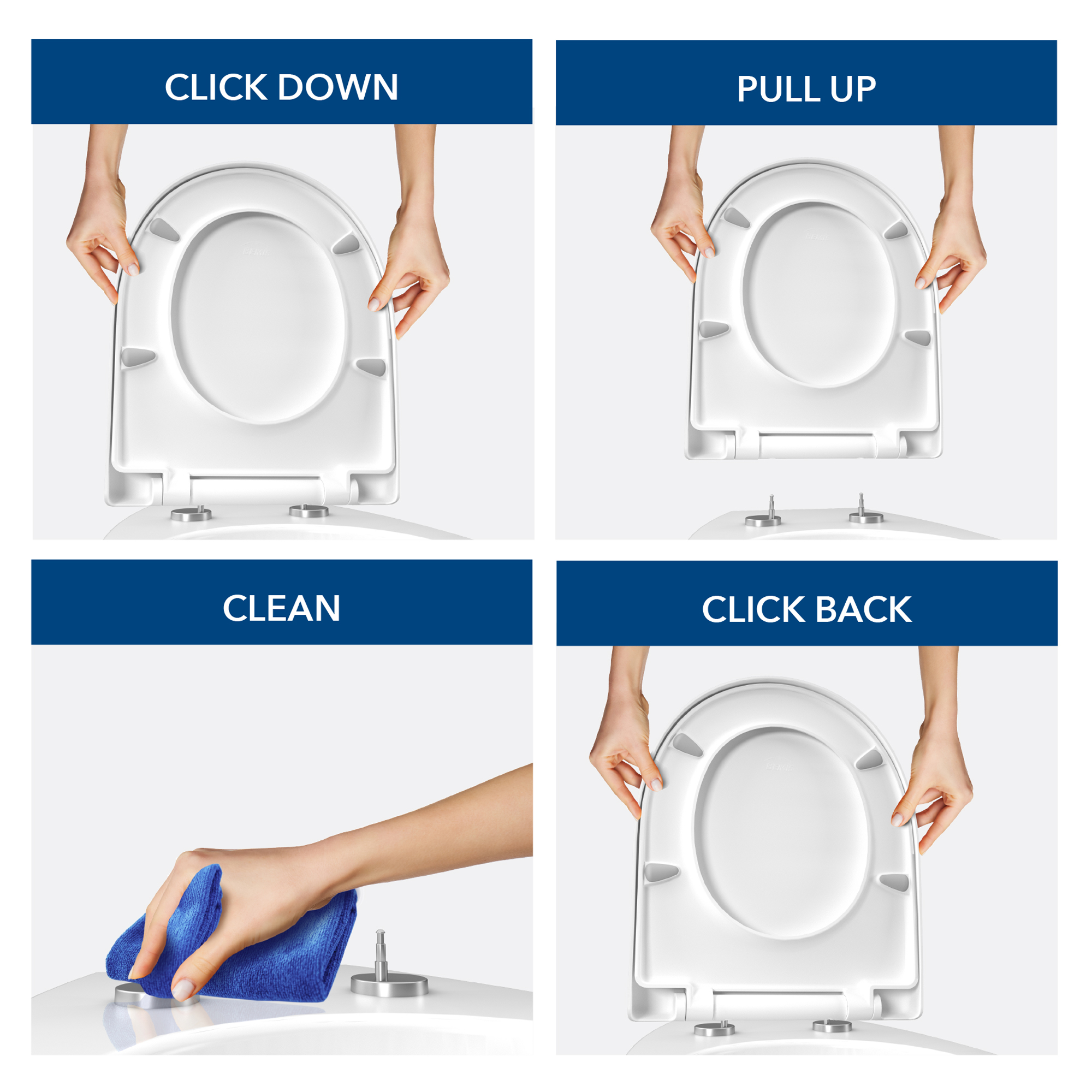 WC-Sitz 'Click&Clean' mit Absenkautomatik weiß Duroplast
