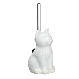 WC-Garnitur 'Cat' weiß Keramik 14 x 22 x 17 cm