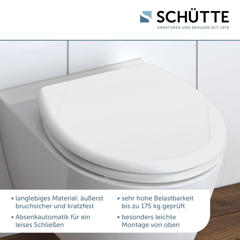 WC-Sitz 'WHITE' mit Absenkautomatik weiß Duroplast