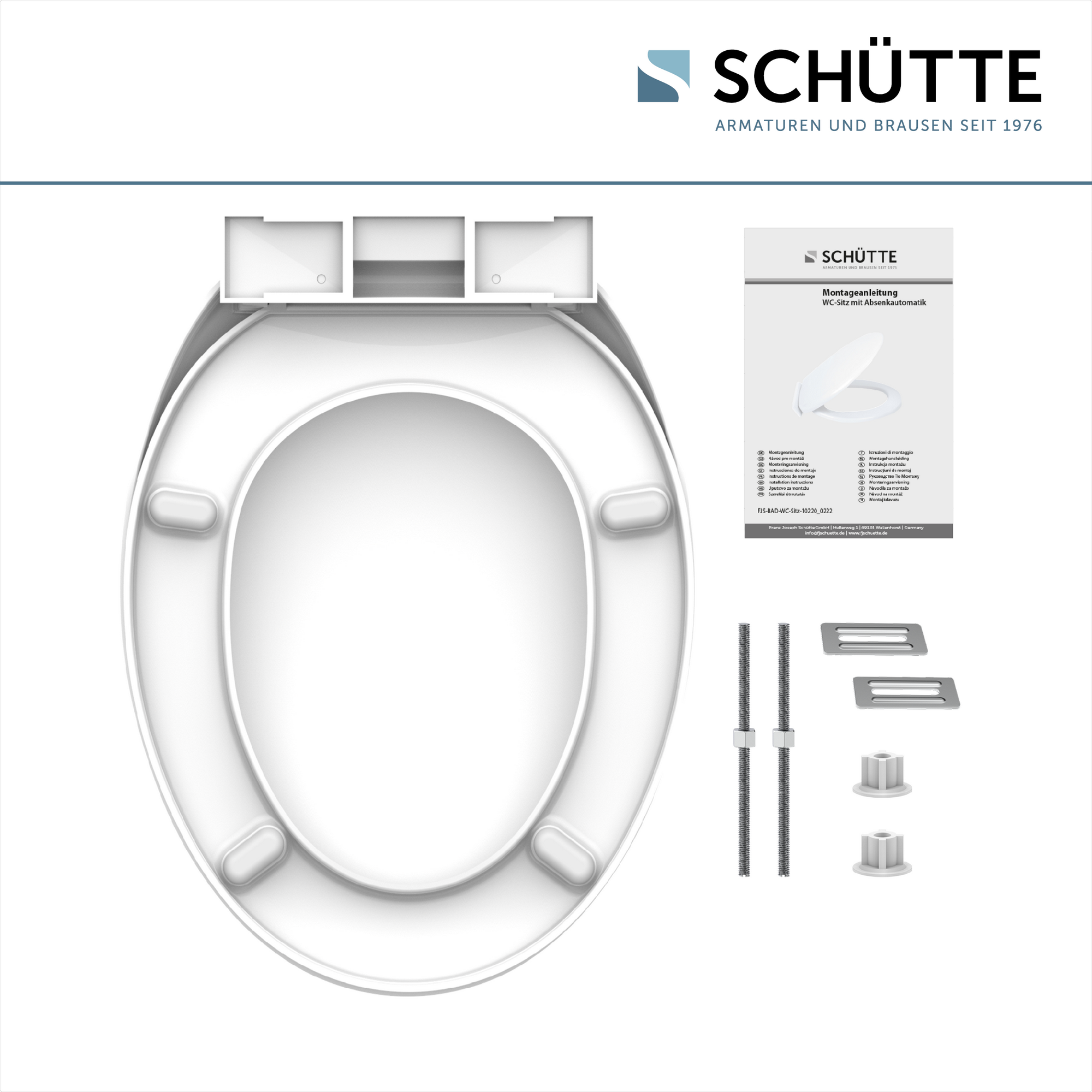 WC-Sitz mit Absenkautomatik weiß 37,7 x 44,5 cm