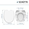 Weißer WC-Sitz mit Maßen