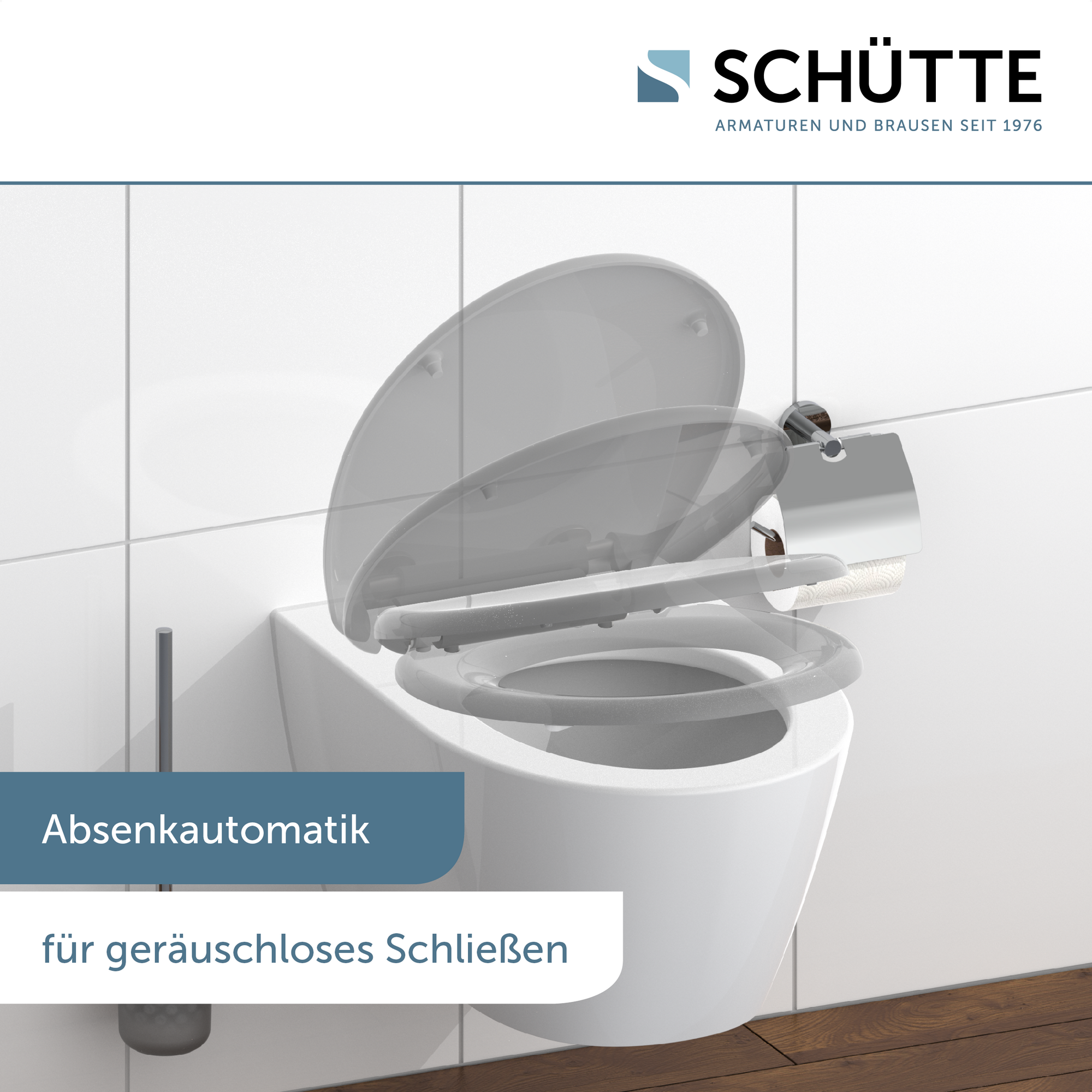 WC-Sitz mit Absenkautomatik grau 37,7 x 45 cm