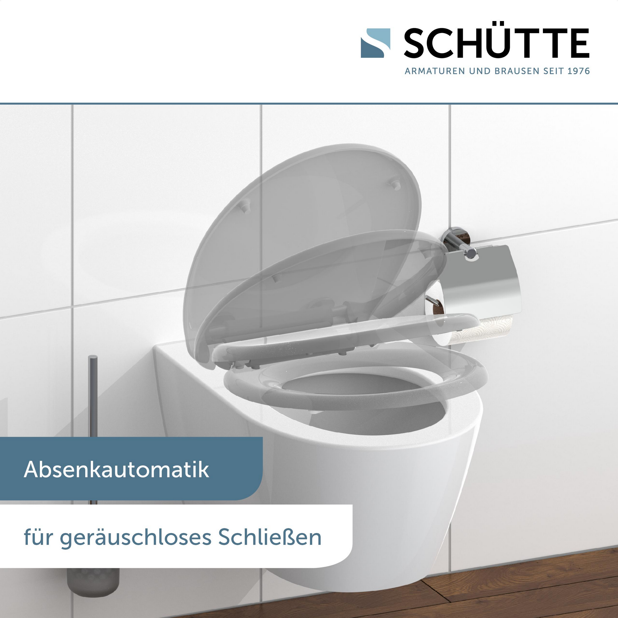 WC-Sitz mit Absenkautomatik grau 37,7 x 45 cm + product picture