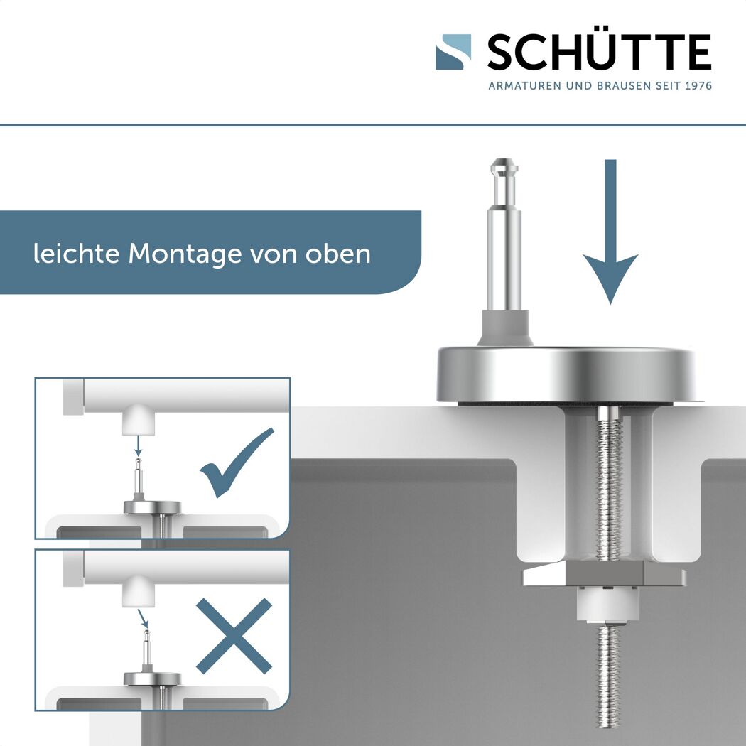 Montage des WC-Sitzes von oben