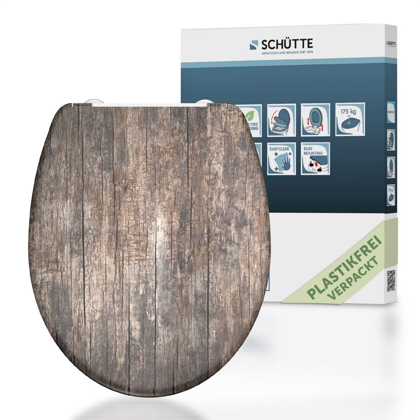 WC-Sitz 'Old Wood' mit Absenkautomatik Duroplast
