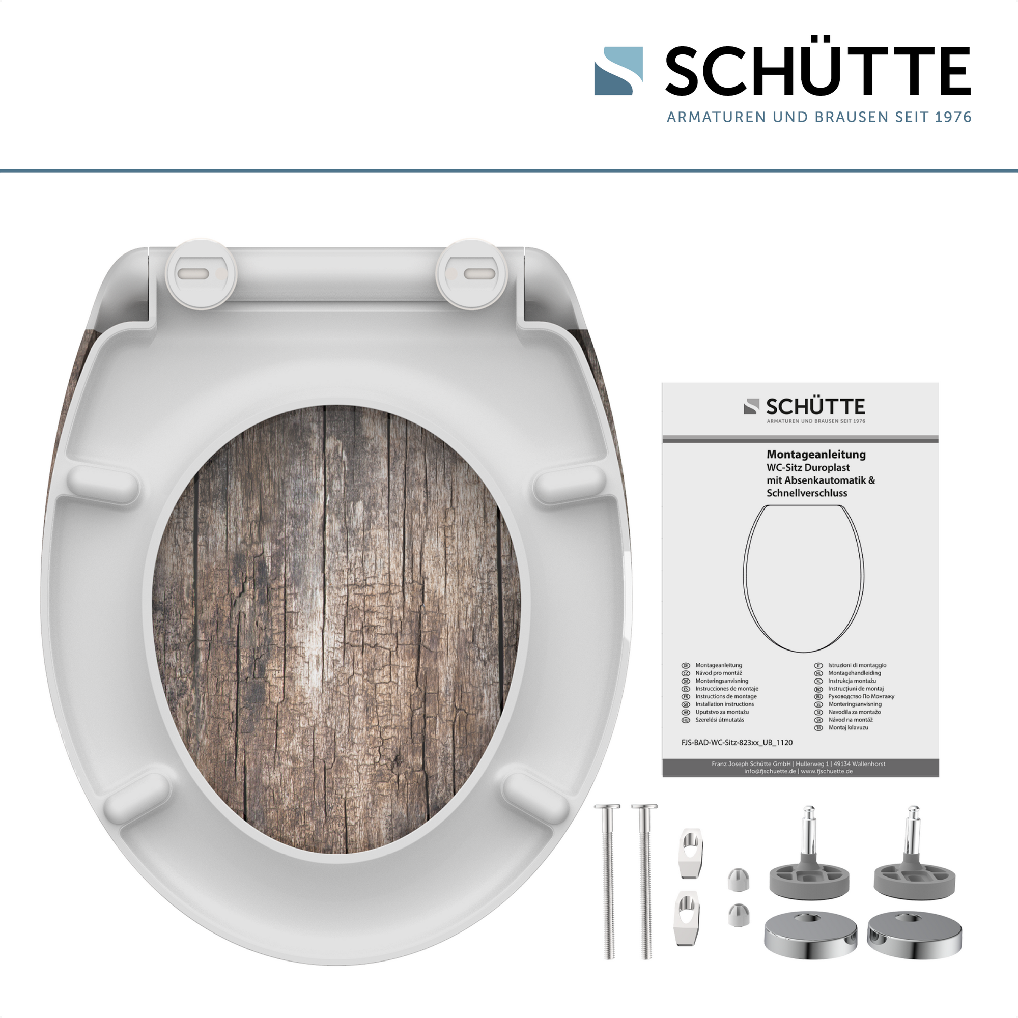 WC-Sitz 'Old Wood' mit Absenkautomatik Duroplast
