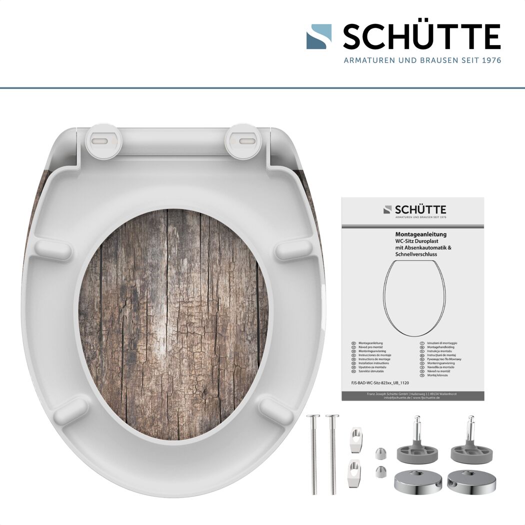 WC-Sitz 'Old Wood' mit Absenkautomatik Duroplast