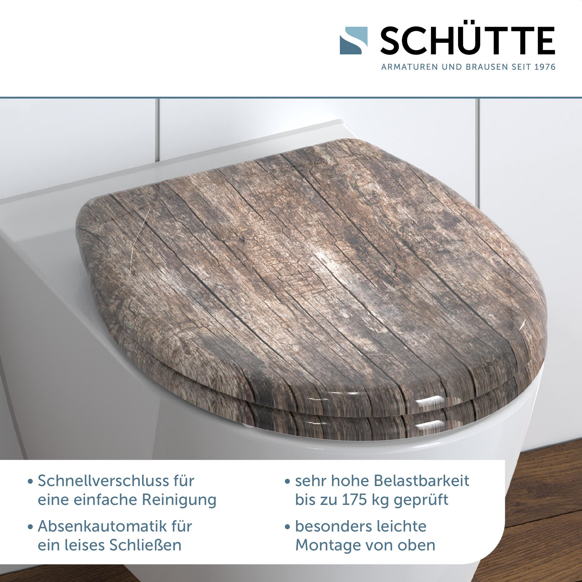 WC-Sitz 'Old Wood' mit Absenkautomatik 37,4 x 45,3 cm + product picture
