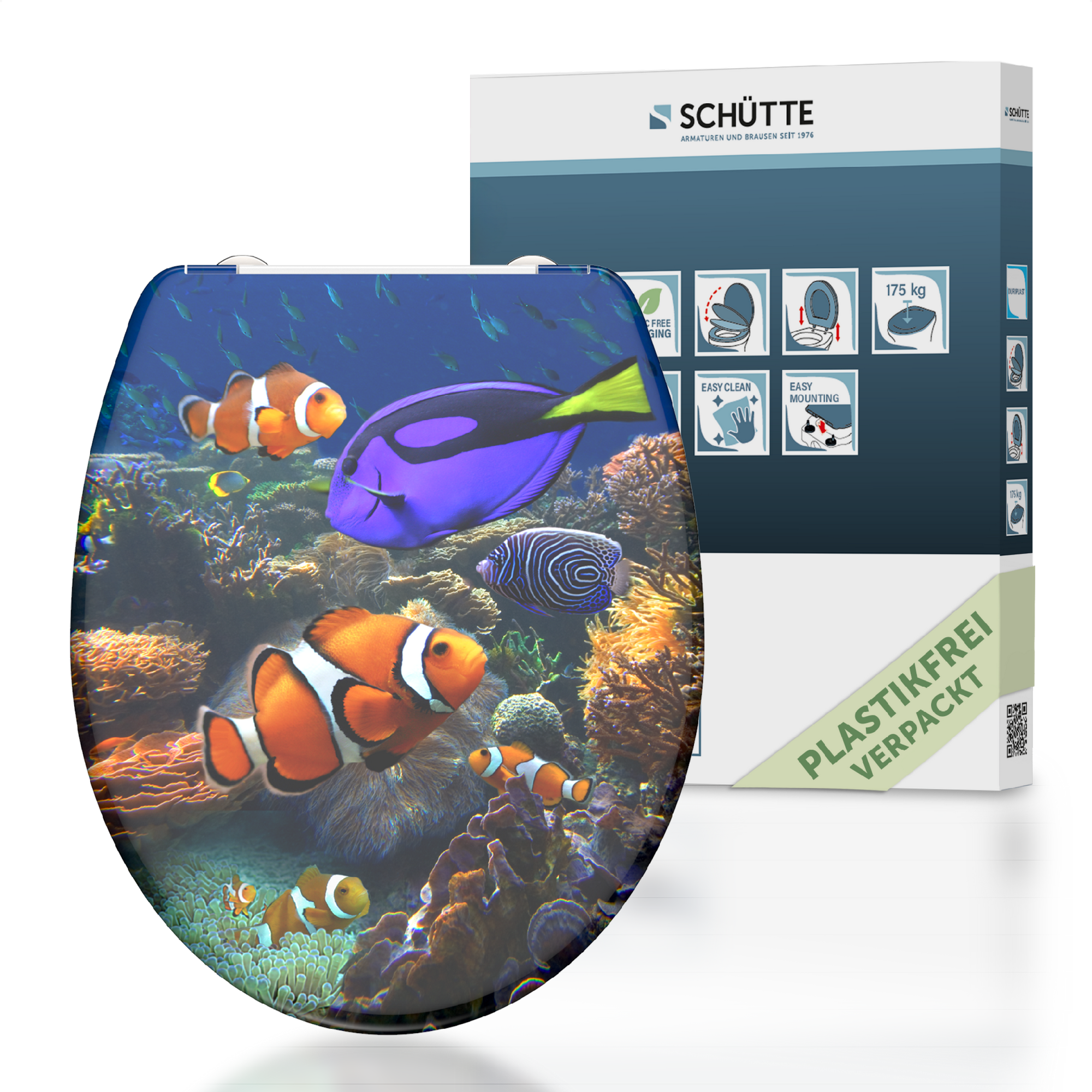 WC-Sitz 'Sea Life' mit Absenkautomatik Duroplast