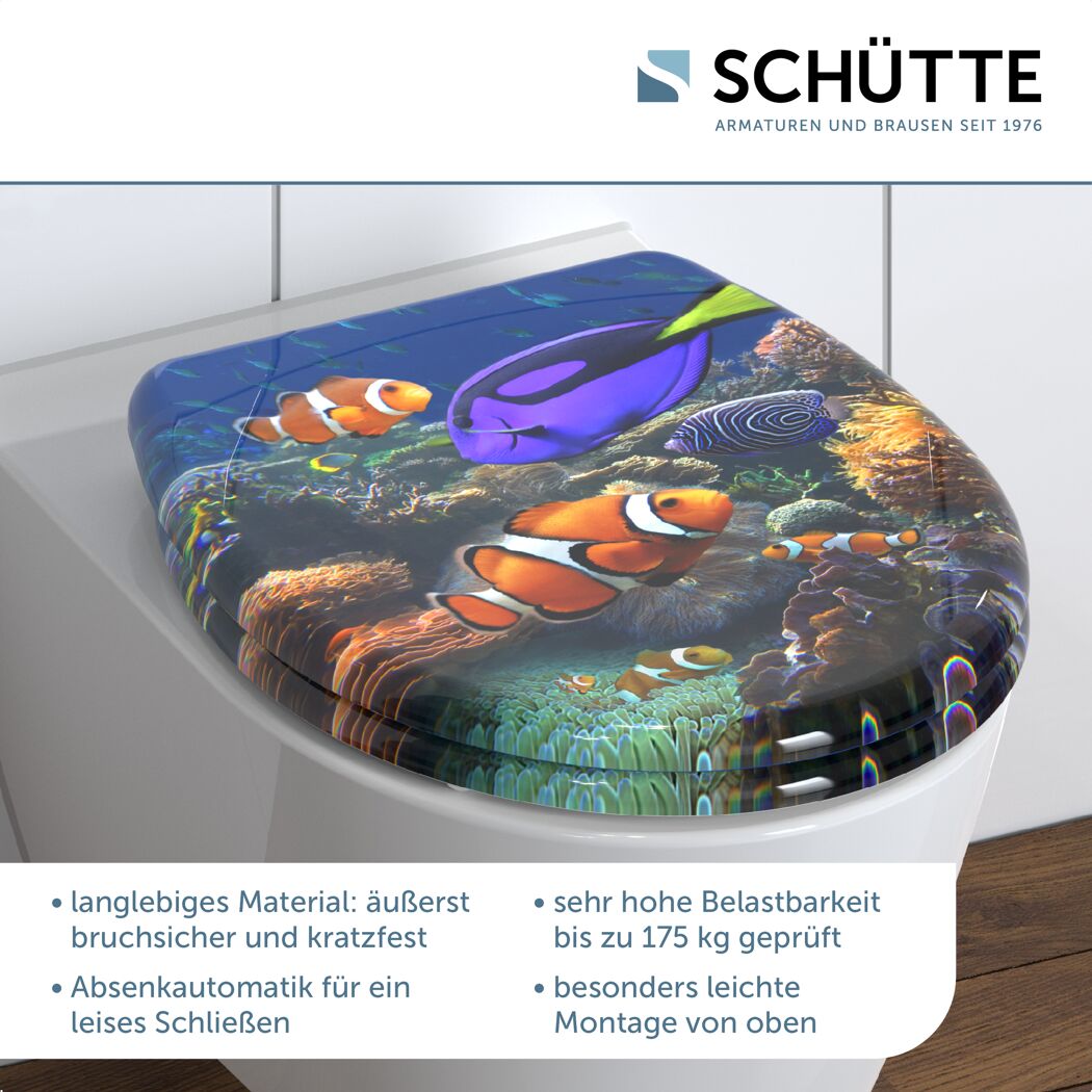 WC-Sitz 'Sea Life' mit Absenkautomatik Duroplast