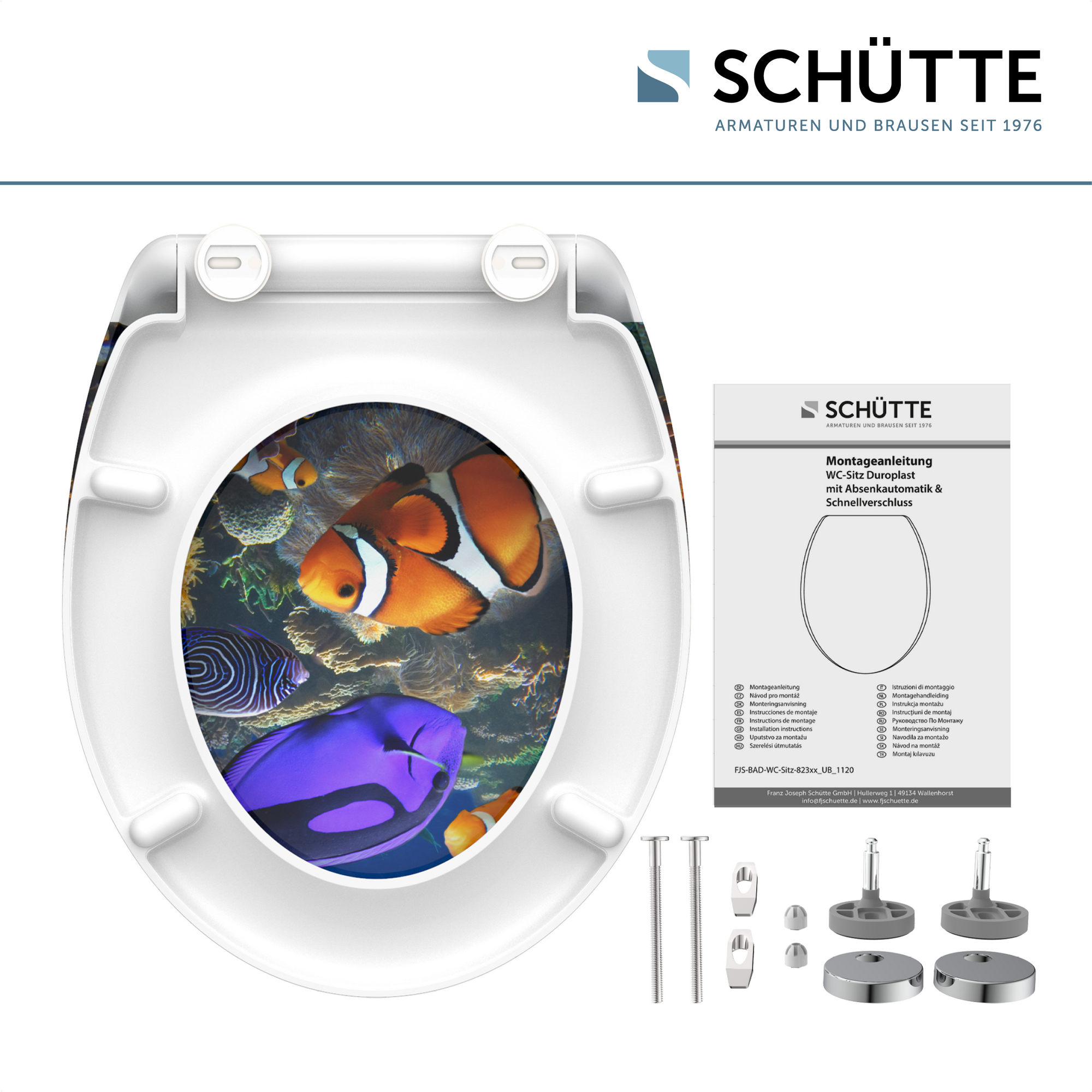 WC-Sitz 'Sea Life' mit Absenkautomatik Duroplast
