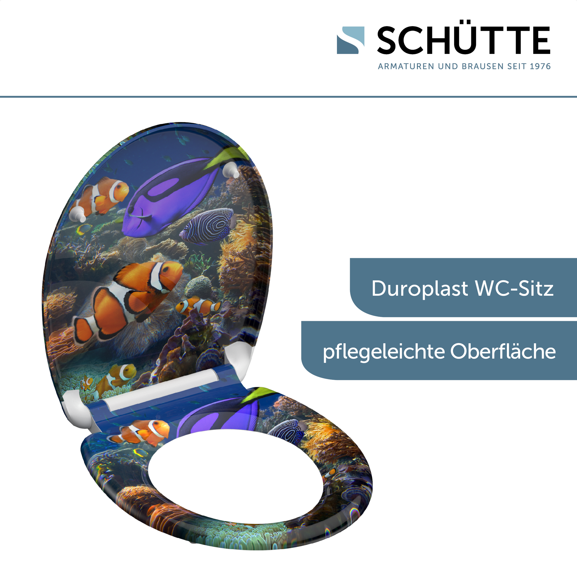 WC-Sitz 'Sea Life' mit Absenkautomatik Duroplast