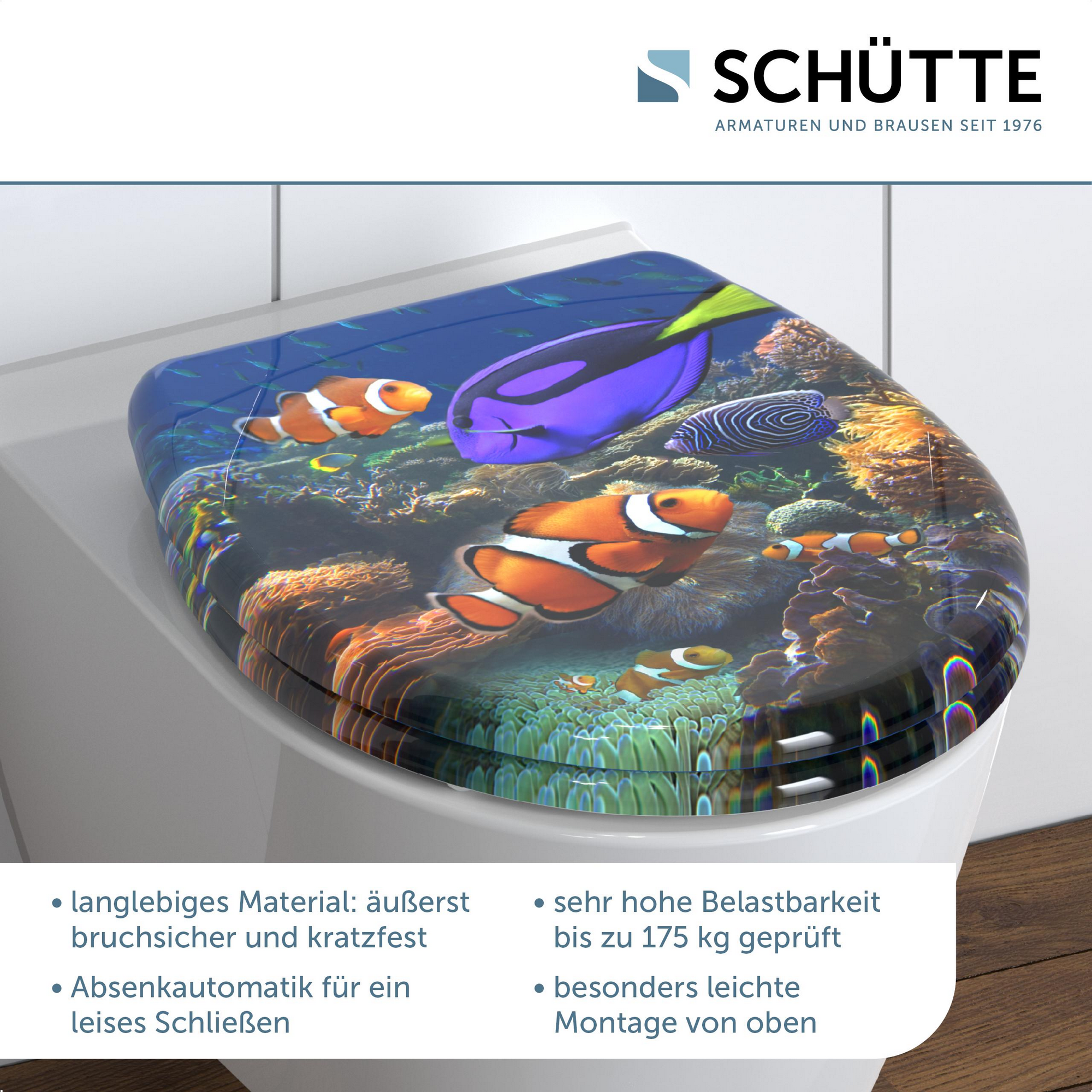 WC-Sitz 'Sea Life' mit Absenkautomatik 37,4 x 45,3 cm + product picture