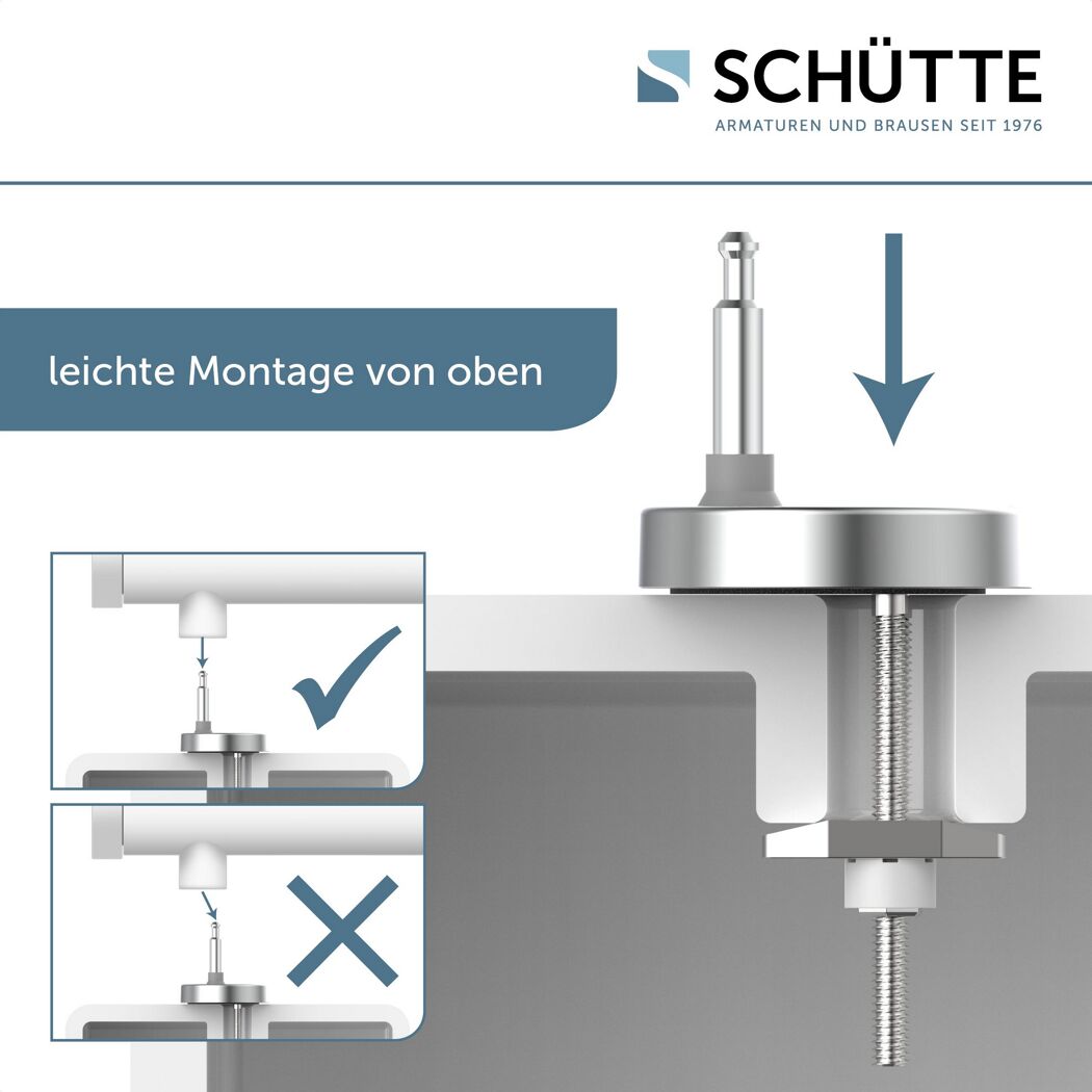 Montage des WC-Sitzes von oben