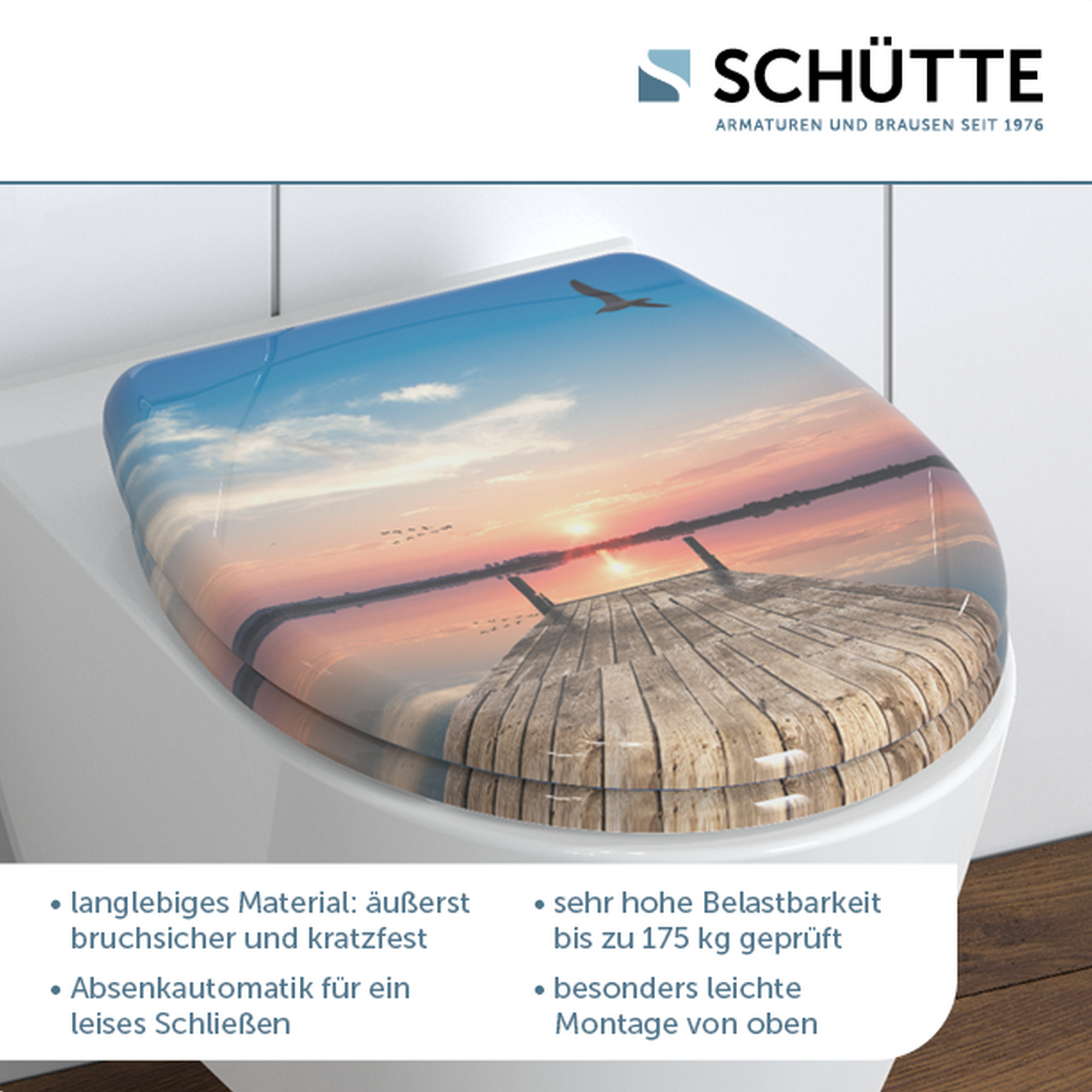 WC-Sitz 'Sunset Sky' mit Absenkautomatik Duroplast