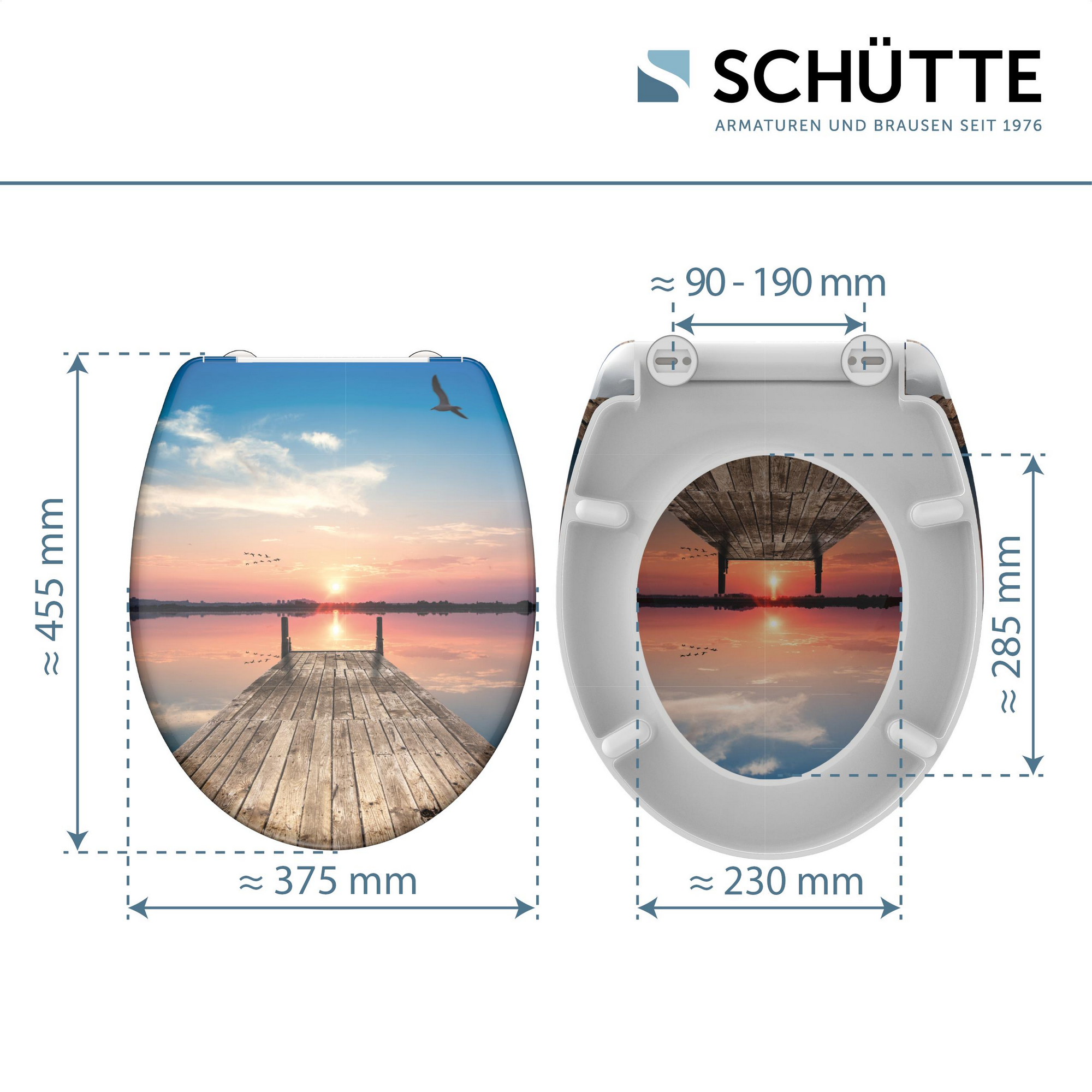 WC-Sitz 'Sunset Sky' mit Absenkautomatik 37,4 x 45,3 cm + product picture