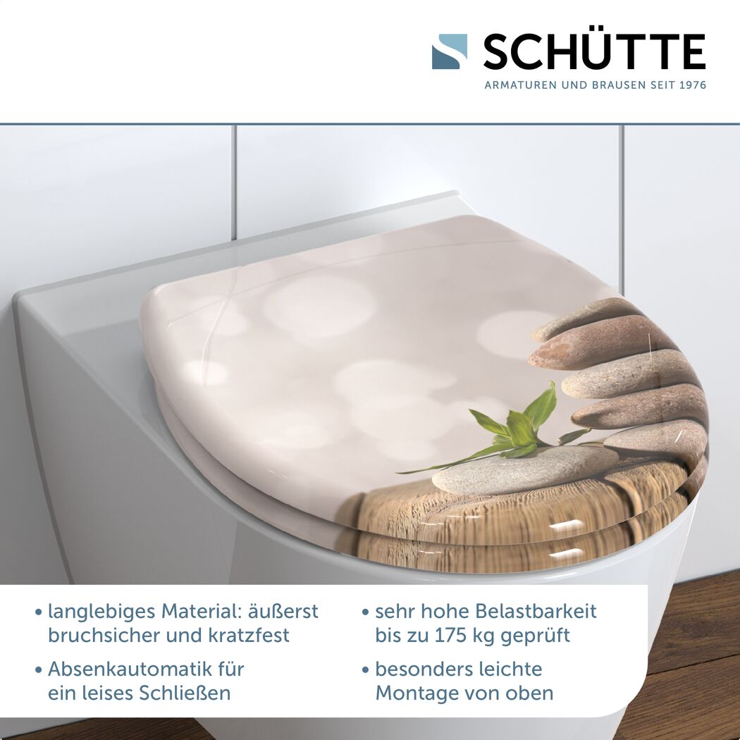 WC-Sitz 'Stone Pyramid' mit Absenkautomatik Duroplast