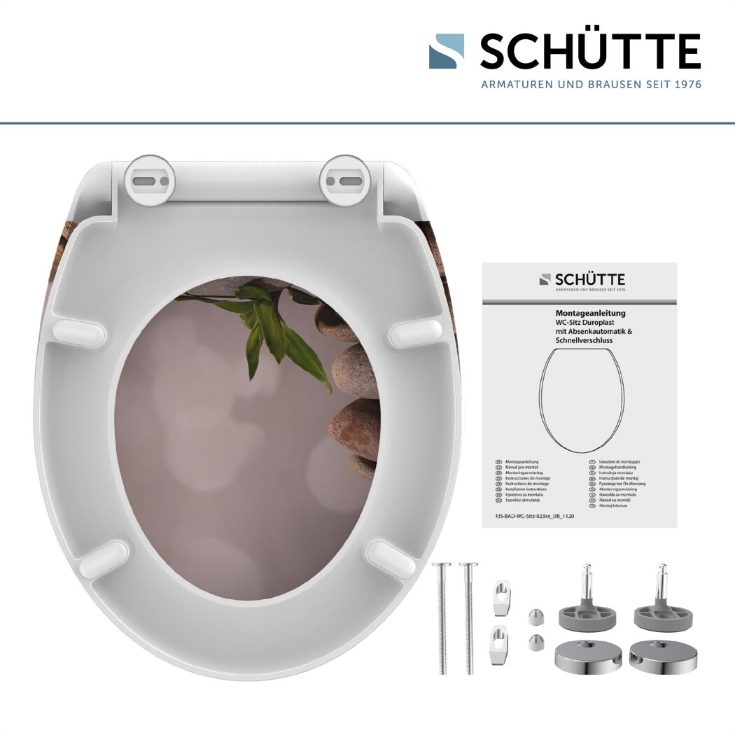 WC-Sitz 'Stone Pyramid' mit Absenkautomatik Duroplast