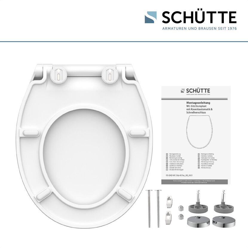 Weißer WC-Sitz Duroplast mit Absenkautomatik