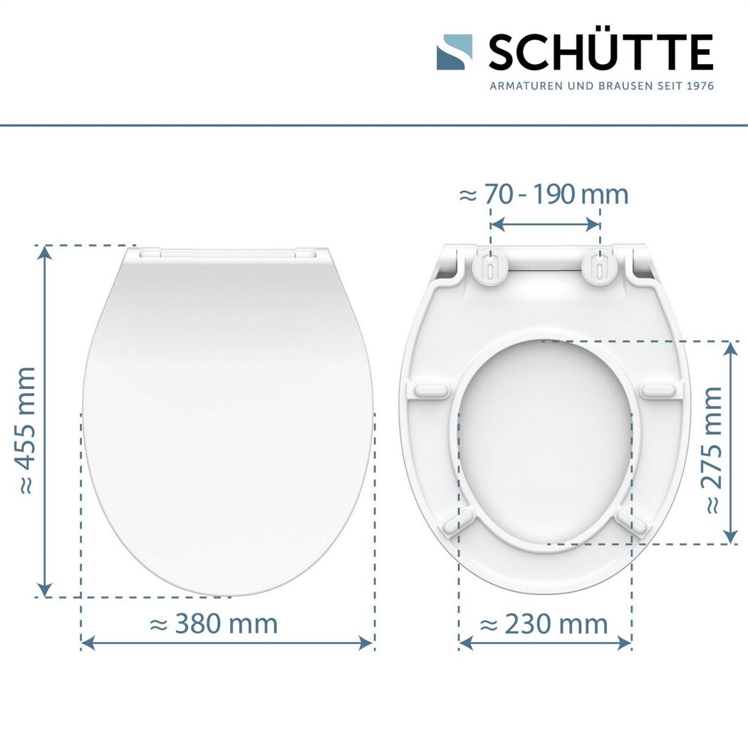 WC-Sitz 'SLIM WHITE' mit Absenkautomatik weiß Duroplast