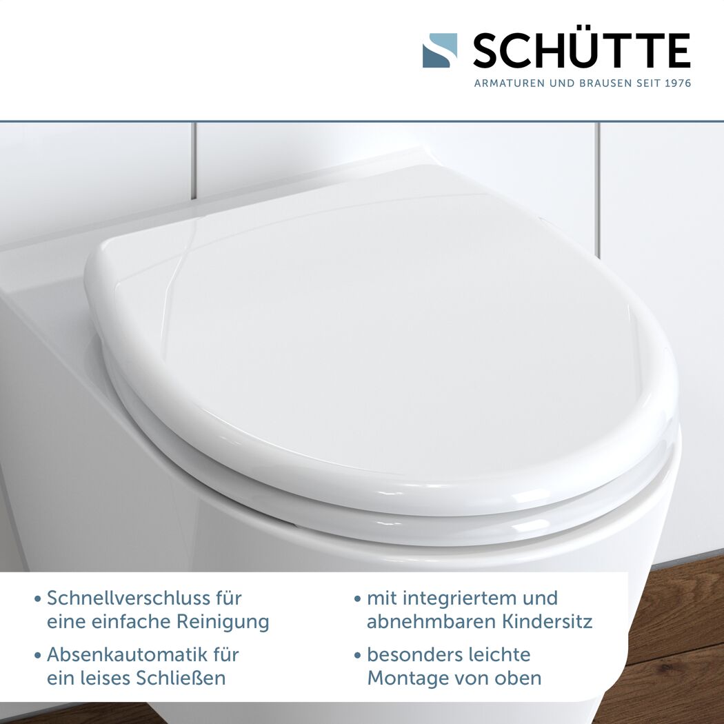 WC-Sitz 'FAMILY WHITE' mit Absenkautomatik weiß Duroplast