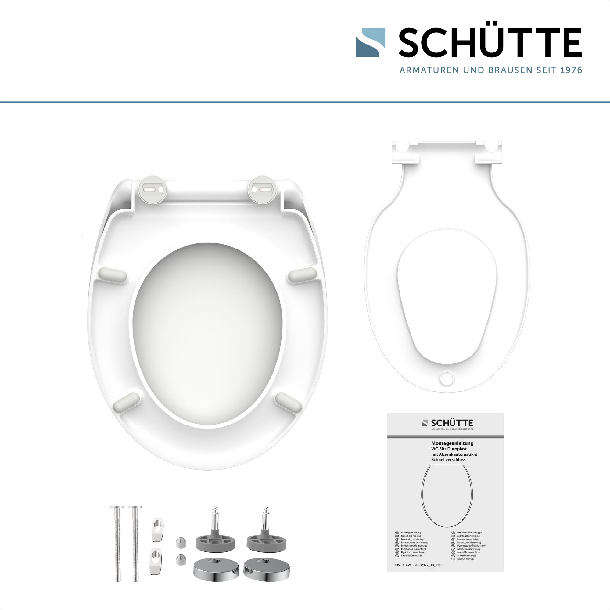 WC-Sitz 'FAMILY WHITE' mit Absenkautomatik weiß Duroplast